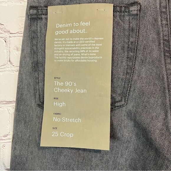 Everlane The 90s Cheeky Jean size 25 Crop New with tags - Picture 8 of 8